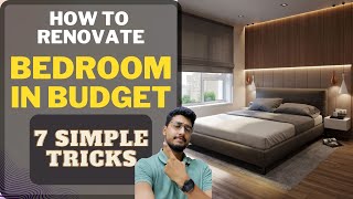 7 simple tricks to DESIGN amp MAKEOVER your Bedroom in BUDGET without Changing floor Paint Ceiling [upl. by Minardi]