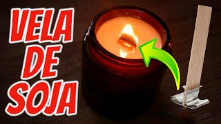 Cómo hacer VELA DE SOJA con PABILOMECHA DE MADERA ➡️🌳 [upl. by Nossila]