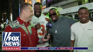 Watch Jimmy Failla hits Times Square to ask people if Trump or Kamala will win [upl. by Lirva719]