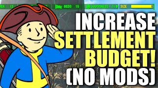 Fallout 4 INCREASE Settlement Budget With No Mods Easy Trick For Bigger Settlements [upl. by Vasos700]