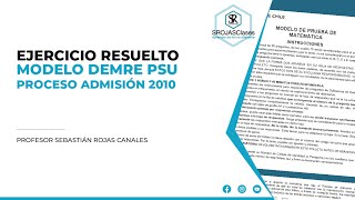 Resolución Modelo DEMRE PSU Matemática Proceso Admisión 2010  Pregunta 48 [upl. by Arva]