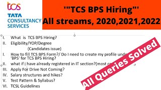 TCS BPS All Issues Solved  Apply Now  All streams [upl. by Ardnasxela]