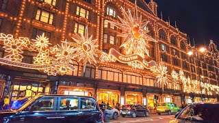 London Harrods Christmas Lights amp Windows Dior Gingerbread House ✨ Knightsbridge 2022 ✨ 4K 60FPS [upl. by Aeiram]