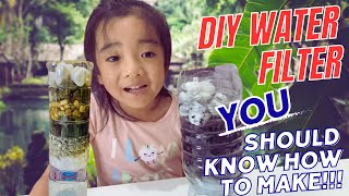 🔵 DIY WATER FILTER  WATER FILTER EXPERIMENT  HOW TO FILTER DIRTY WATER  Science Project  Kids [upl. by Elleynod]