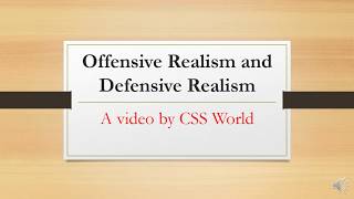 Offensive and Defensive RealismTheories of IR [upl. by Tremain]