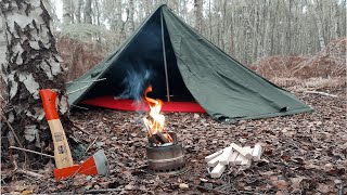 Polish Lavvu tent food and campfire [upl. by Pascia]