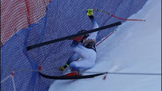 Mega crash Aleksander Aamodt Kilde at Wengen Ski Downhill Abfahrt Lauberhornrennen Switzerland [upl. by Anomis443]