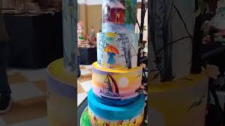 Hand painted Cakes from International Cake Competition 2024 lovebitesbytrisha kolkatathecityofjoy [upl. by Irek]