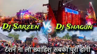 Dj Sarzen vs Dj Shagun Full Bass Competition in Haridwar Kawad Yatra  Dj Sarzen Update  Dj Sarzen [upl. by Daeriam]