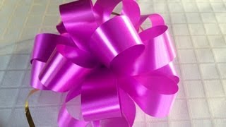 How To Make A Puff Bow  A Tutorial On How To Make A Bow For Flower Bouquets [upl. by Garrick]