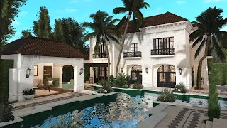 Building a Realistic Mediterranean Mansion in Bloxburg My Best Build Yet [upl. by Norrahc]