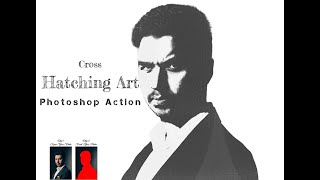 Cross Hatching Art Photoshop Action [upl. by Barnaba491]