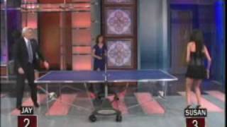 Hot Ping Pong Girl Falls on the Jay Leno Show [upl. by Annet]