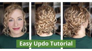 Easy Curly Updo  Curly Chignon [upl. by Croix]