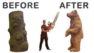 CHAINSAW CARVING A GIANT BEAR [upl. by Aztiraj22]