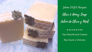 How to make very simple Olive Oil and Honey Soap  Jabon de Aceite de Oliva y Miel  オリーブオイルと蜂蜜の石けん [upl. by Carmelle195]