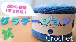 【かぎ針編み】簡単な透かし模様 一玉編んでみた ストールやマフラーに適した模様編み [upl. by Notgnimer]