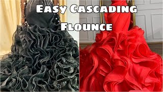 DIY EASY CASCADING FLOUNCE RUFFLES DRESS TUTORIAL  STEP BY STEP TUTORIAL [upl. by Wemolohtrab]