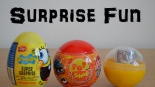 Spongebob Squarepants Surprise Egg Toys Review Opening Pop Shop HD [upl. by Bernetta]