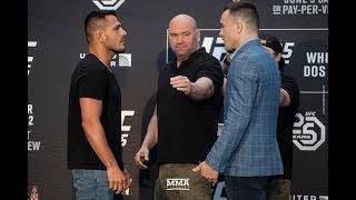 Rafael dos Anjos vs Colby Covington UFC 225 Media Day Staredown  MMA Fighting [upl. by Branscum517]