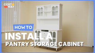 How to Install the 73 Inch Kitchen Pantry Storage Cabinet  69453718 costway howto [upl. by Emyaj]