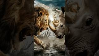 lion Vs rhinoceros lion vs rhinoceros viralvideos [upl. by Aicittel]