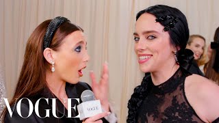 Billie Eilish Explores Layers and Textures at Met Gala  Met Gala 2023 With Emma Chamberlain  Vogue [upl. by Aulea]