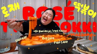 ROSÉ TTEOKBOKKI MUKBANG 먹방 EATING SHOW  Rice Cake Sausages Fish Cake etc  MONDAY MUNCHIES [upl. by Delbert]