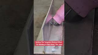 Setting Your Tungsten Stickout When TIG Welding A Fillet  Tee Joint skilledtrades fyp [upl. by Anohs]