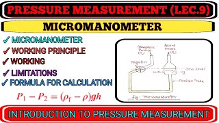 Micromanometer  Working Principle Construction amp Working LimitationsFormula Manometers [upl. by Mariele]