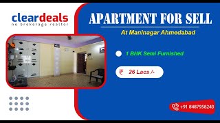 1 BHK Apartment for Sell in Swapna Palace Apartment Maninagar Ahmedabad at No Brokerage Cleardeals [upl. by Teiluj]