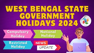 West Bengal Govt Holiday List 2024 PDF  Public Holiday List 2024 West Bengal Government [upl. by Argus]