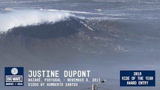 Justine Dupont at Nazaré  2018 Ride of the Year Award Entry  WSL Big Wave Awards [upl. by Eilyw]