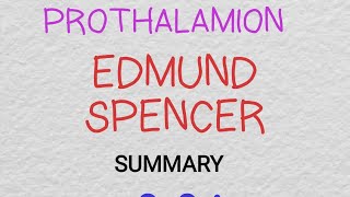 PROTHALAMION BY EDMUND SPENCER  SUMMARY IN TAMIL தமிழில் [upl. by Burty874]