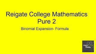 Binomial Expansion Formula [upl. by Kcirderfla]