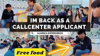 I’m back as a Call Center Applicant in Alorica May Free food  Actual application process [upl. by Ellevehc]