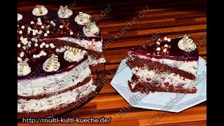 Kirsch Stracciatella Torte  multikultikuechede [upl. by Reinwald457]