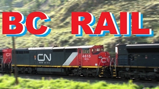 SUPER LONG 189 Car CN Freight Train  Ex BC RAIL GE C408M  Spences Bridge BC  Thompson Canyon [upl. by Sy]