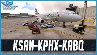 MSFS LIVE  Real World American OPS  Fenix A320  IAE Engines  San Diego Phoenix amp Albuquerque [upl. by Florrie852]