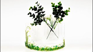 Fused Glass Snowdrop Wave Pocket Vase [upl. by Odlo]