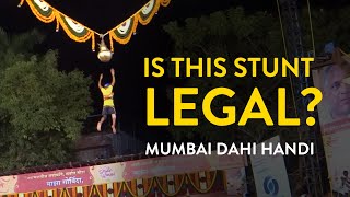 MUMBAI DAHI HANDI  DANGEROUS STUNT BY A KID  MUMBAI [upl. by Mufinella]