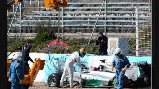 Lewis Hamilton CRASH F1 Testing 2014  Jerez [upl. by Nunnery]