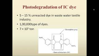 Application of TiO2 in photodegradation of Dye IC [upl. by Ahsied]