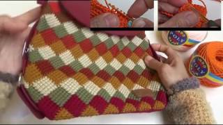 Entrelac Crochet Bag  review [upl. by Tihor]