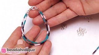 How to Make a Simple Beaded Friendship Bracelet [upl. by Quickman]