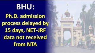 BHU PhD form delayed due to NTA data nta csir net2024 [upl. by Ardnauqal]