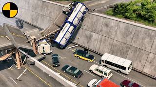 Most Epic Bridge Accidents Compilation 1 😱 BeamNGDrive [upl. by Anigue]