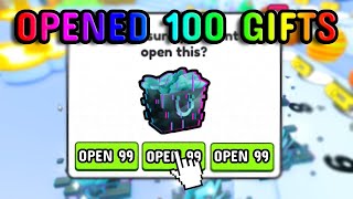 I OPENED 100 GLITCHED GIFTS  HUGE GIVEAWAY  PET SIMULATOR 99 [upl. by Terle960]