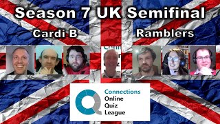 Connections Online Quiz League 🇬🇧 Season 7 Semifinal  Cardi B v Ramblers [upl. by Laks]