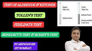 TOLLENS FEHLINGS BENEDICT S amp SCHIFFS TEST FOR ALDEHYDES  ALDEHYDE KETONE CHEMISTRY CLASS 12 [upl. by Gelb257]